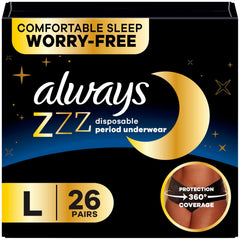 Always ZZZs paquete frontal mostrando 26 unidades y beneficio de ahorro