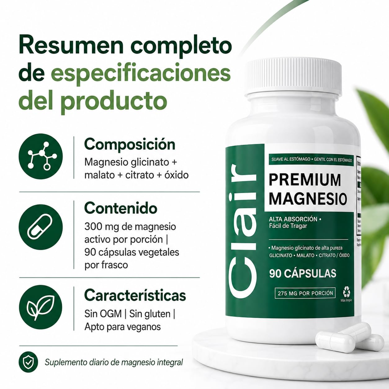 alzclipp Clair empaque sostenible con 90 cápsulas ahorro y almacenamiento