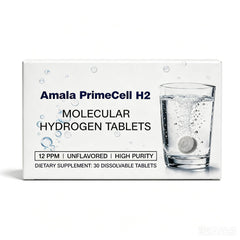 Amala PrimeCell H2 envase frontal muestra 30 tabletas y conveniencia inmediata