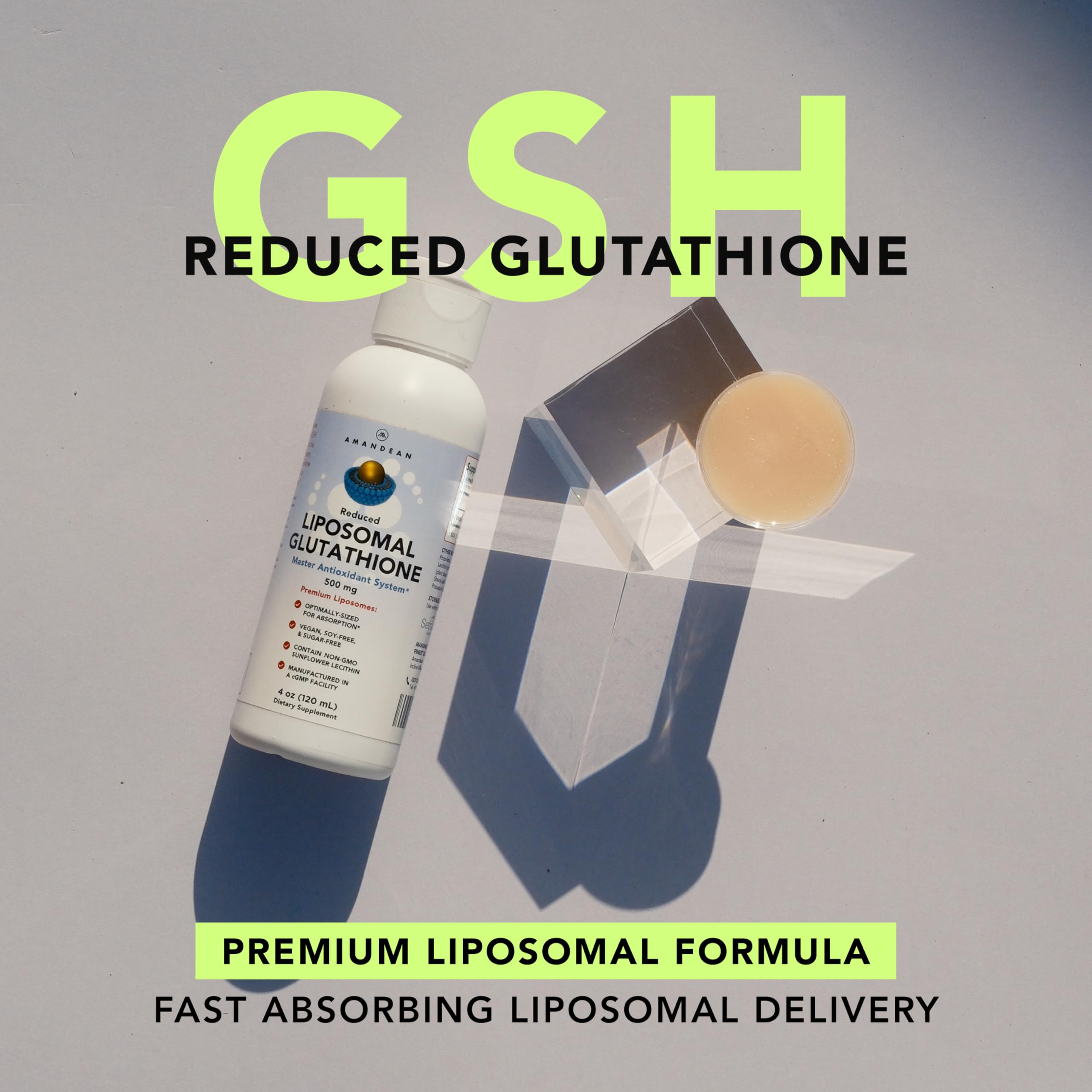 AMANDEAN textura líquida brillante del glutatión lipozomal para fácil absorción