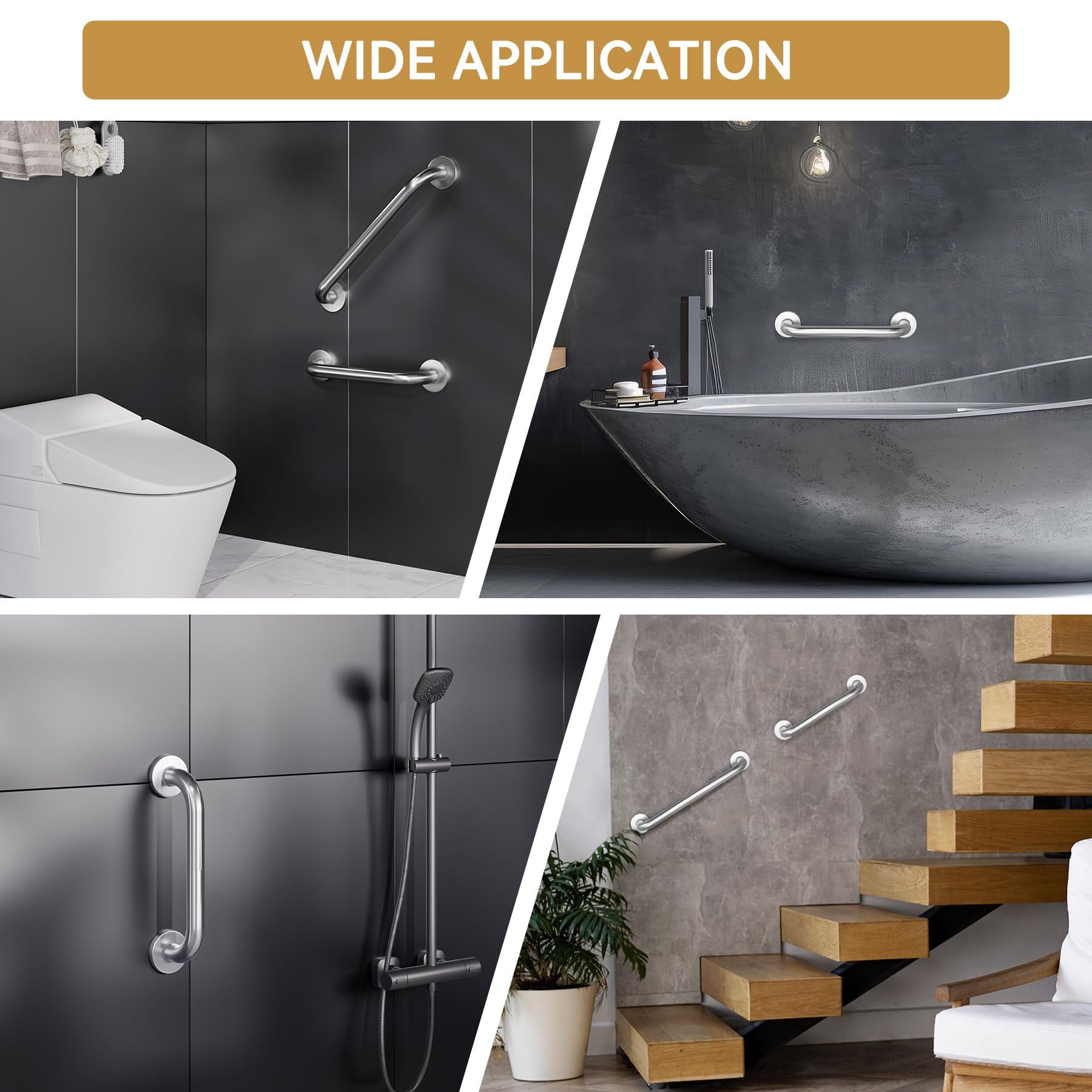 AmazerBath primer plano del acero inoxidable resistente a humedad