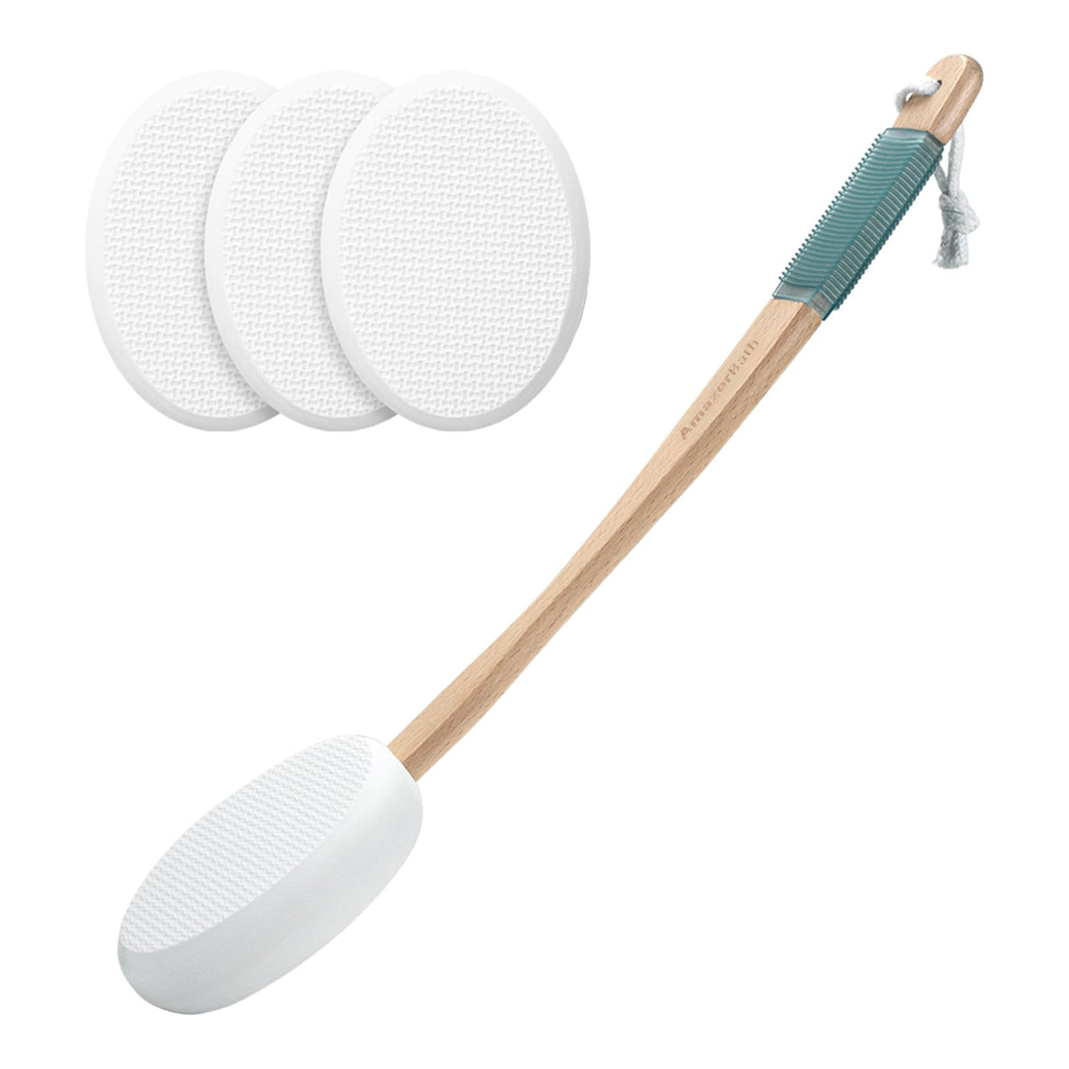 AmazerBath aplicador frontal mostrando cabeza y almohadilla para aplicación uniforme