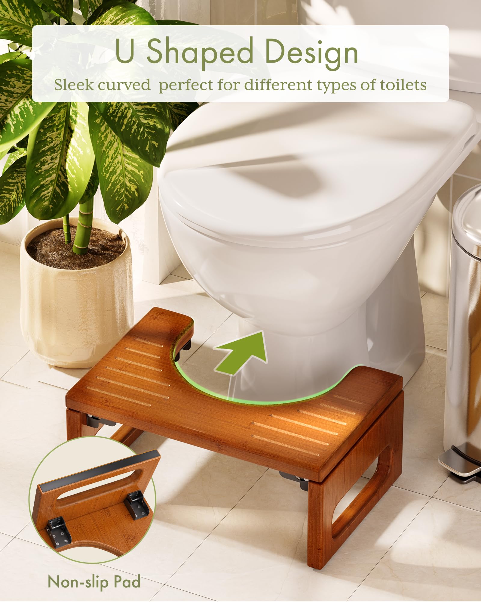 AmazerBath banqueta junto a regla para comparar tamaño y altura real