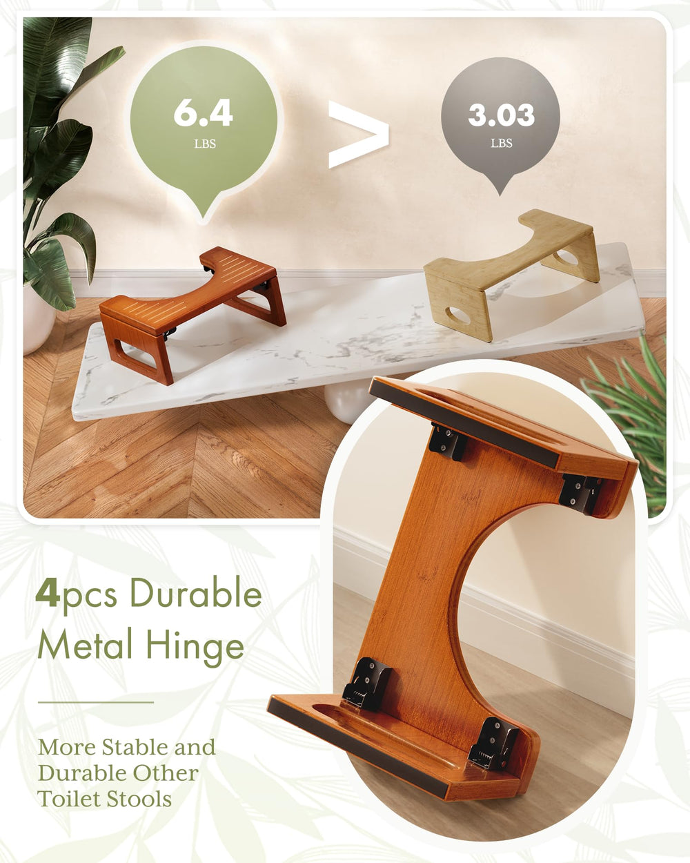 AmazerBath bisagra metálica de la banqueta, plegado seguro y duradero
