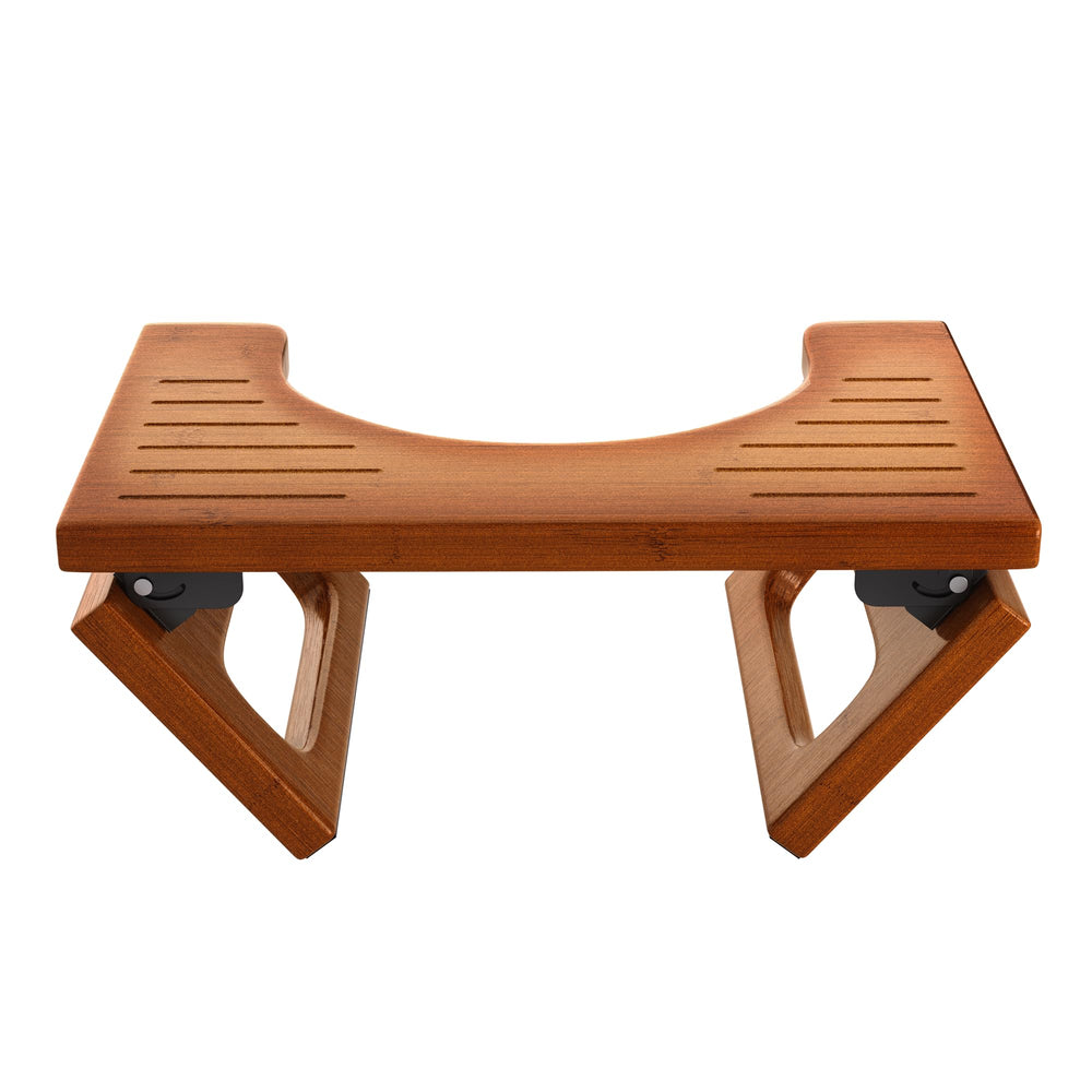AmazerBath banqueta frontal de bambú, soporte estable y estética natural