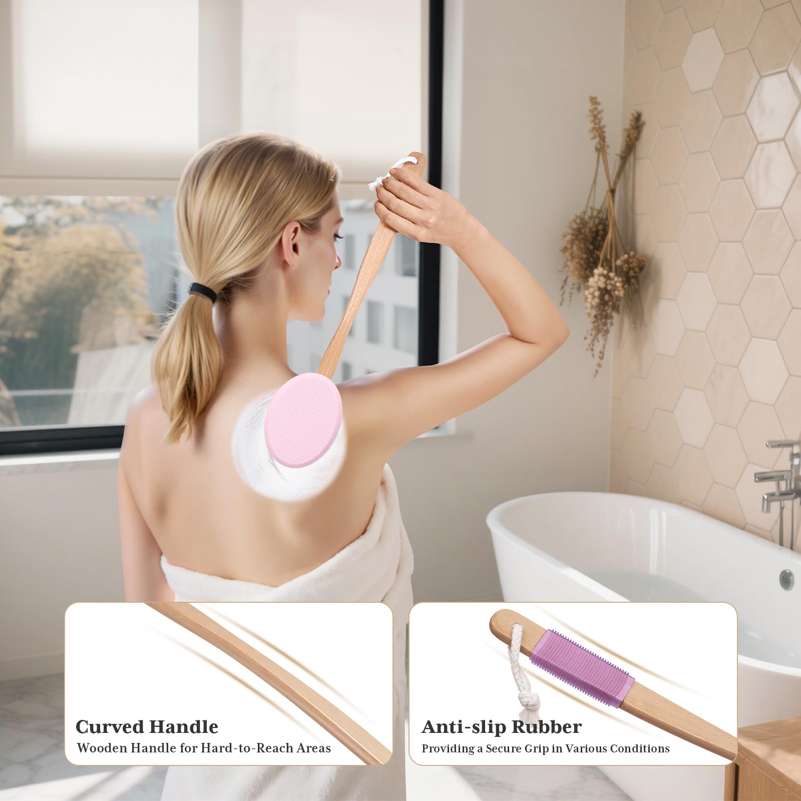AmazerBath comparación de tamaño con objeto cotidiano, muestra escala