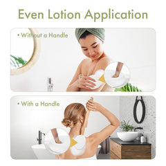 AmazerBath almohadilla junto a un mango para comparar talla y compatibilidad