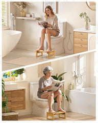 AmazerBath taburete en baño decorado, combina con interiores naturales
