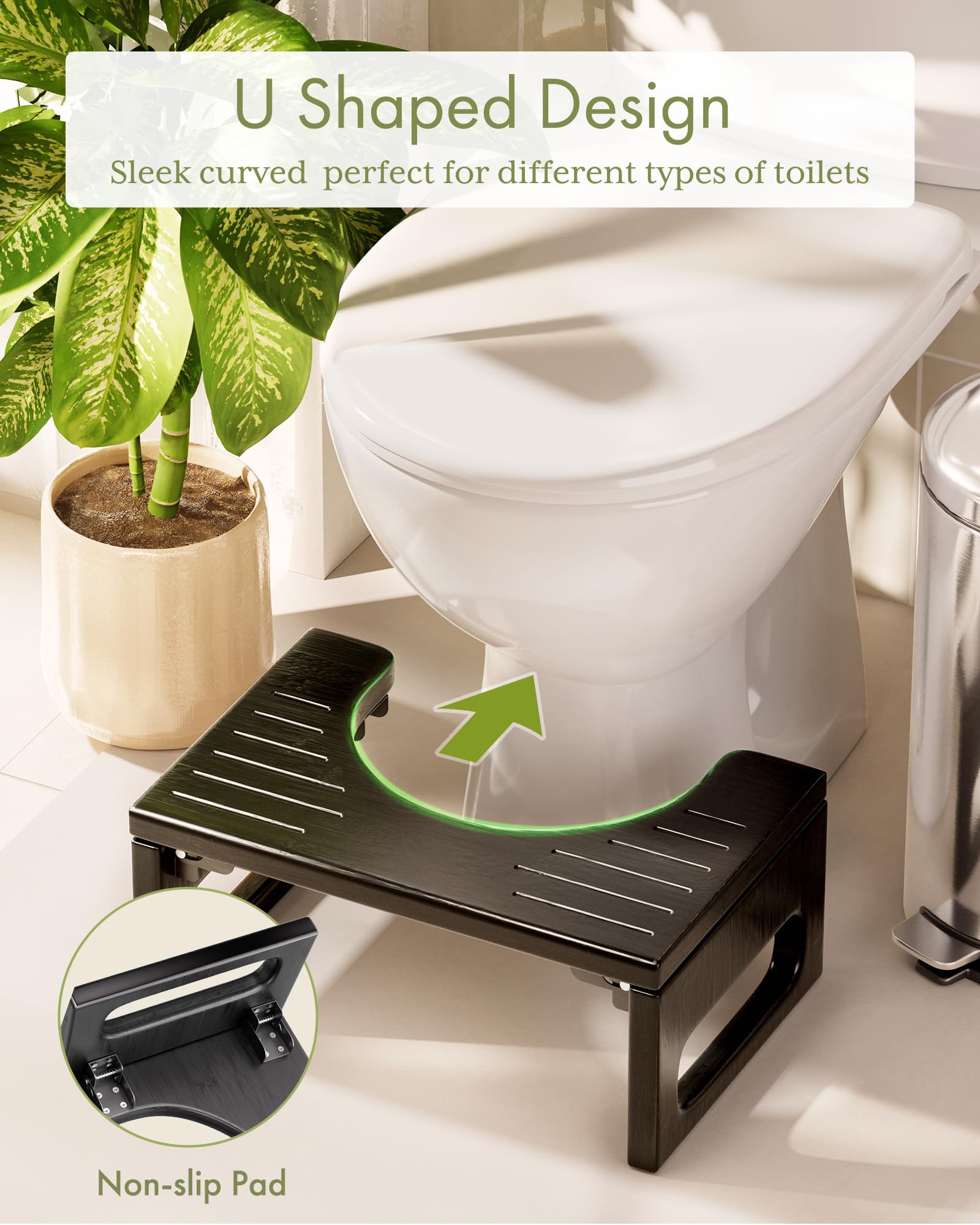 AmazerBath taburete frente a inodoro para comparar tamaño y altura