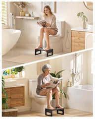 AmazerBath etiqueta con patente y material de bambú, calidad visible