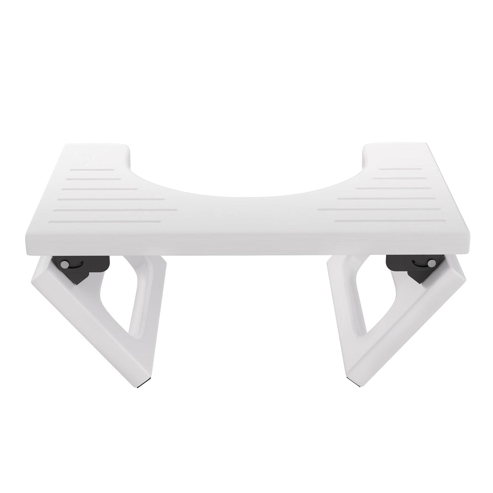 AmazerBath taburete frontal blanco mostrando diseño compacto y elegante