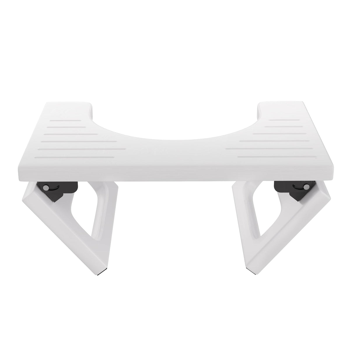 AmazerBath taburete frontal blanco mostrando diseño compacto y elegante