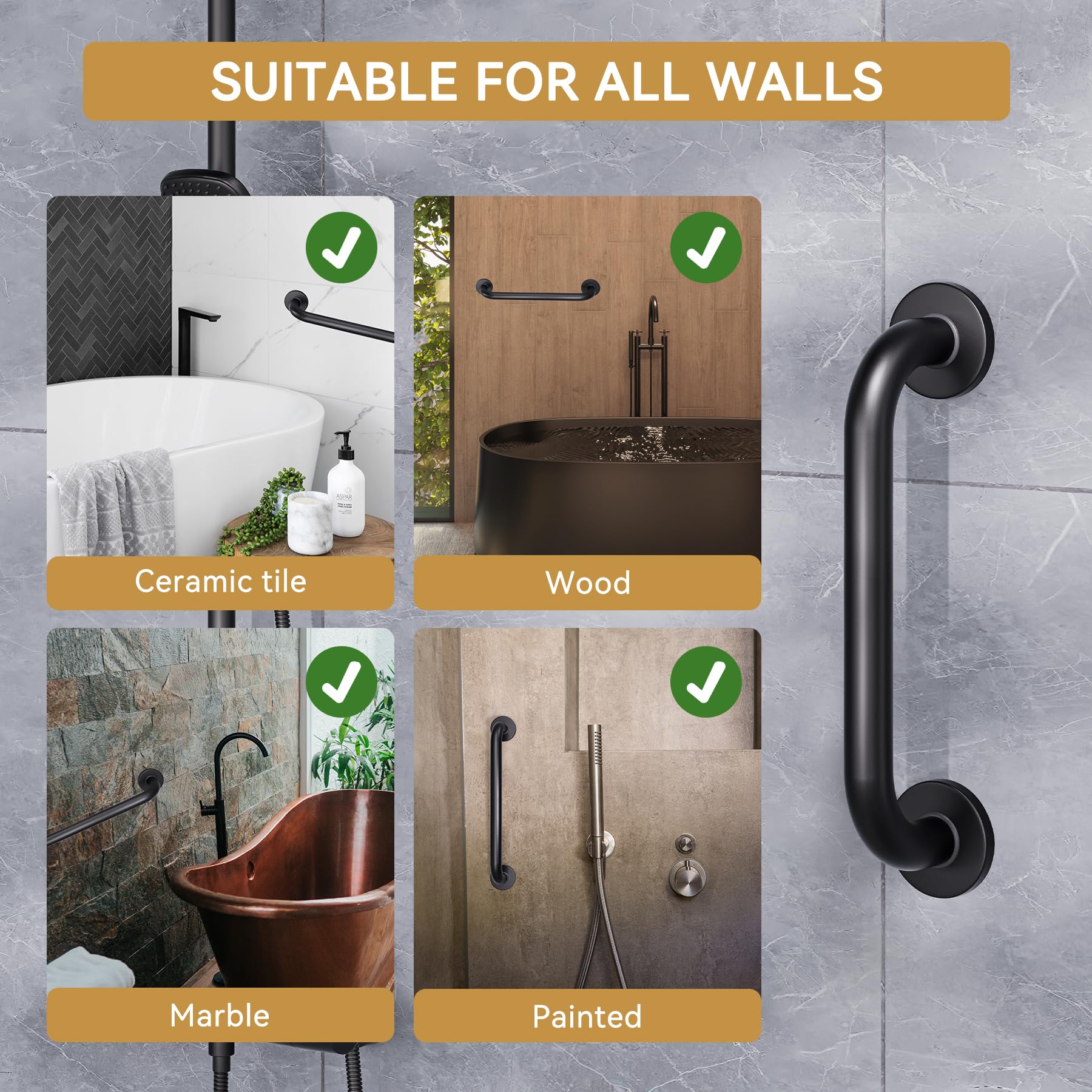 AmazerBath tornillos y anclajes incluidos para instalación segura