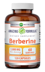 Amazing Nutrition frasco frontal mostrando berberine y beneficios de pureza