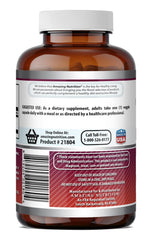 Amazing Nutrition etiqueta con información de 500 mg por cápsula y pruebas