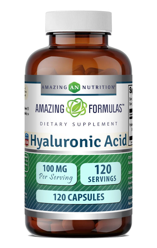 Amazing Nutrition frente del envase mostrando 120 cápsulas y beneficios claros