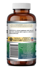 Amazing Nutrition cápsula junto a un vaso de agua como ejemplo de uso diario
