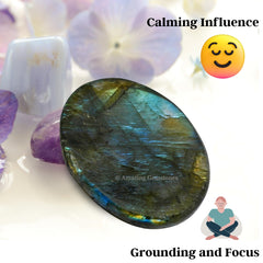 Amazing Gemstone comparación de tamaño labradorita para bolsillo