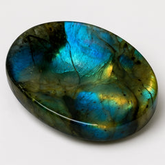 Amazing Gemstone piedra labradorita frontal muestra brillo calmante