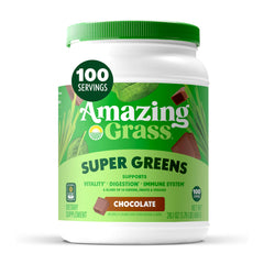 Amazing Grass caja frontal mostrando envase y beneficios orgánicos