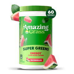 Amazing Grass envase junto a objetos cotidianos para mostrar tamaño y portabilidad