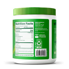 Amazing Grass etiqueta nutricional con certificaciones, transparencia de ingredientes