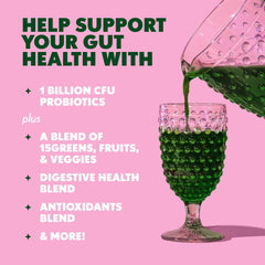Amazing Grass ingredientes crudos: hojas verdes y frutas, origen natural