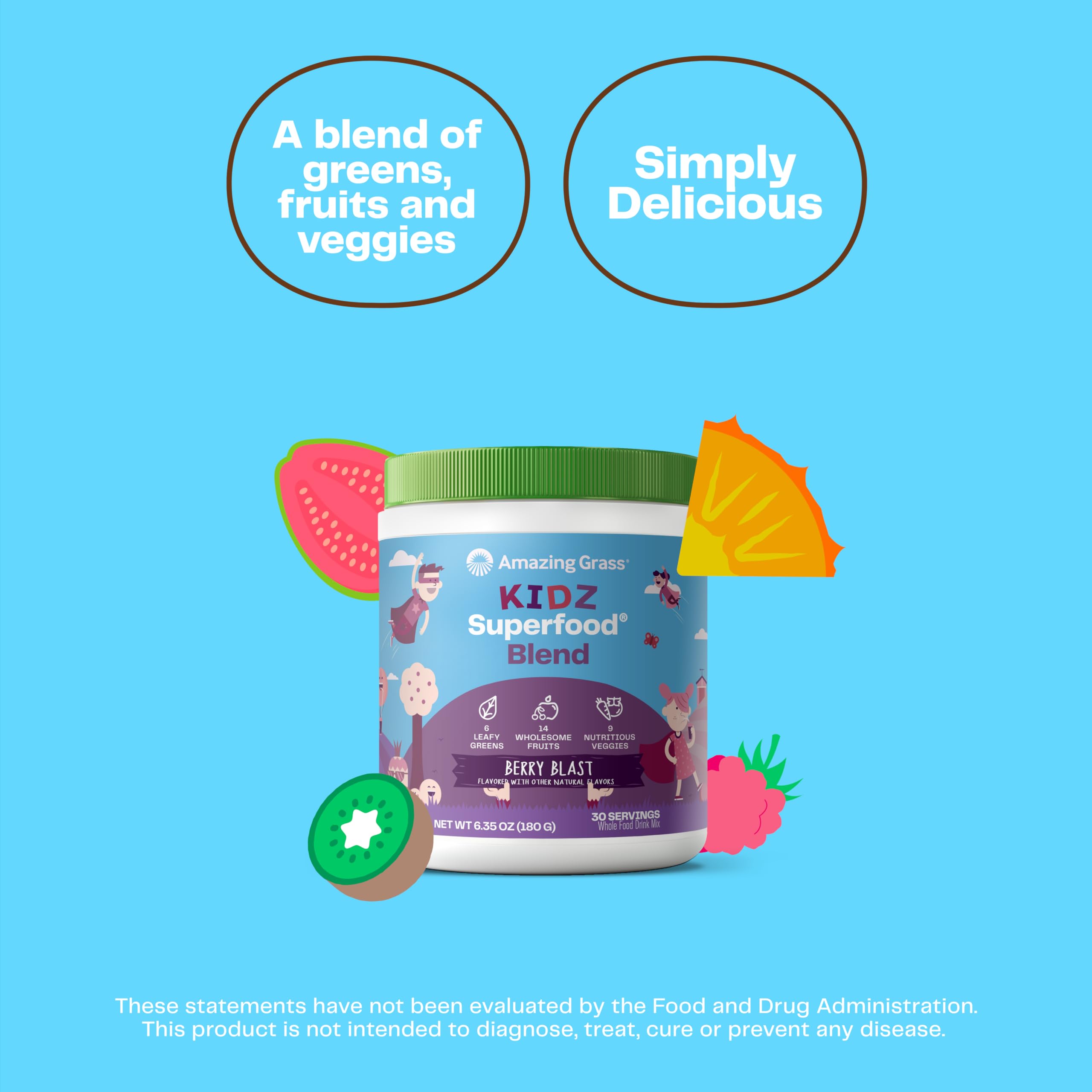 Amazing Grass vaso con mezcla Berry Blast listo para beber, sabor atractivo