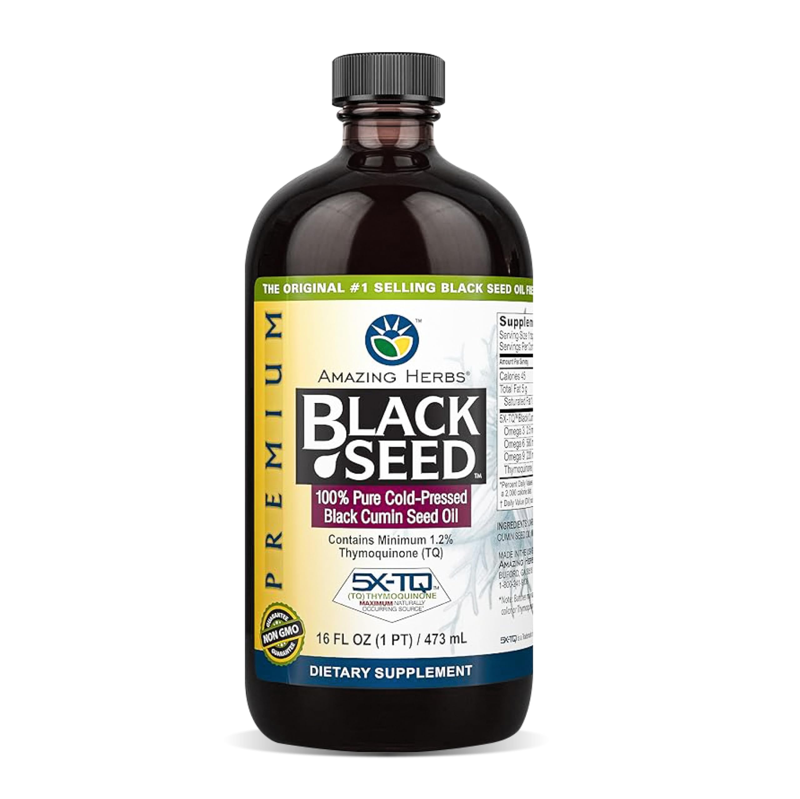 Amazing Herbs vista frontal de la botella protege el aceite