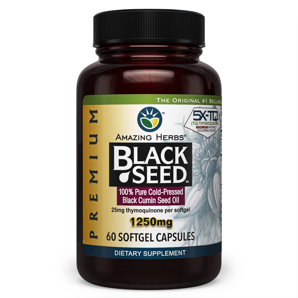 Amazing Herbs frasco delantero mostrando 60 cápsulas para consumo práctico