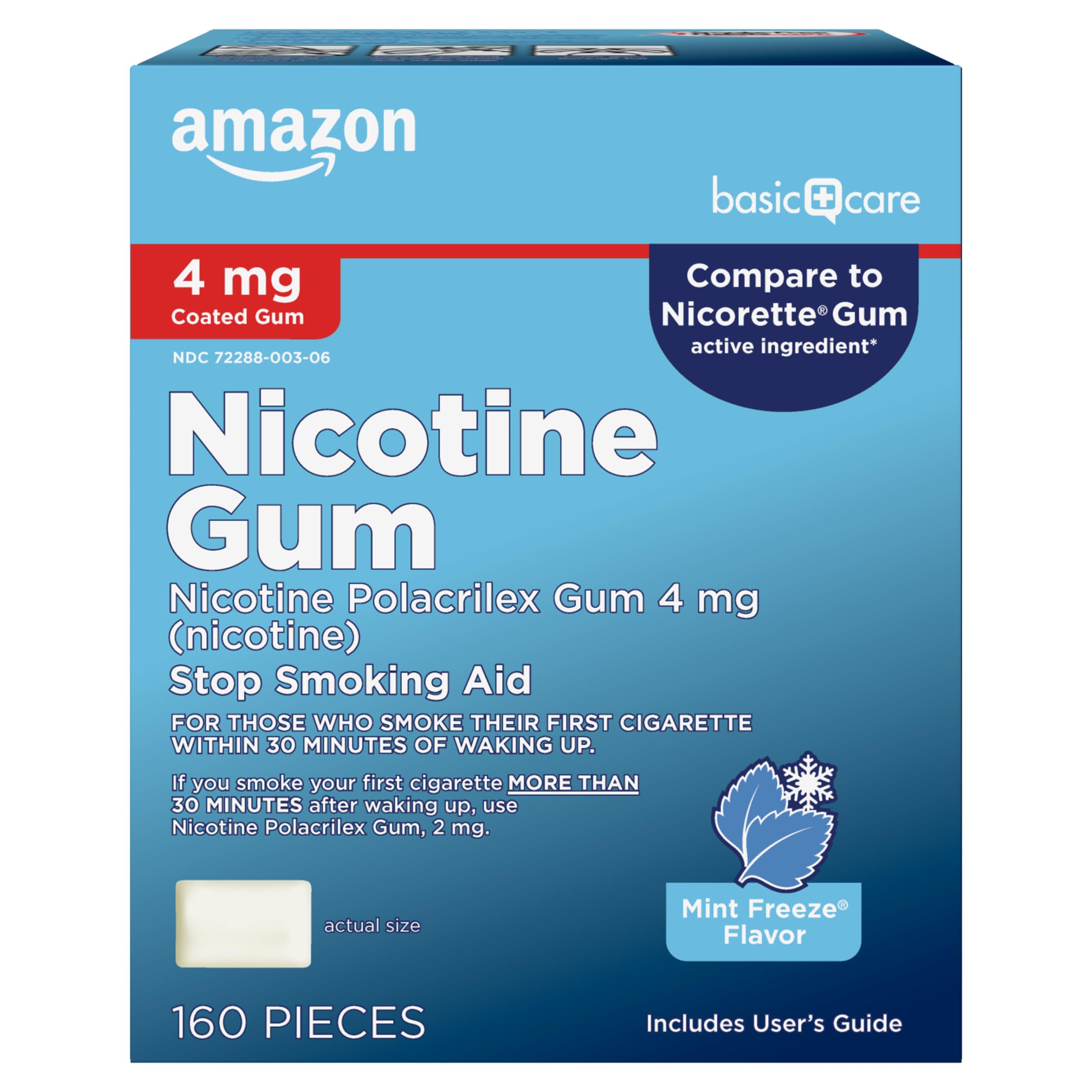 Amazon Basic Care frontal del envase mostrando cantidad y sabor, ayuda a planificar suministro