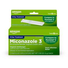 Amazon Basic Care embalaje delantero mostrando la caja y 3 aplicadores listos