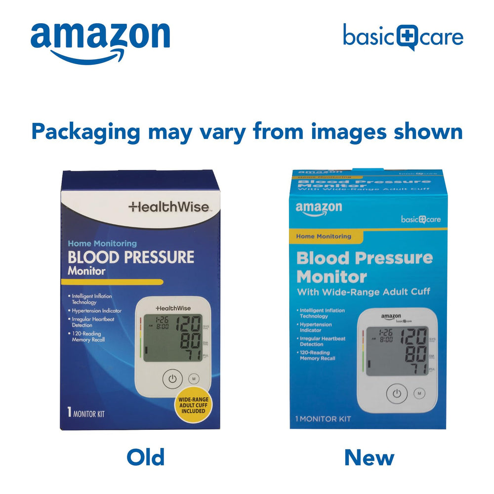 Amazon Basic Care detalle del manguito amplio que asegura ajuste cómodo y fiable