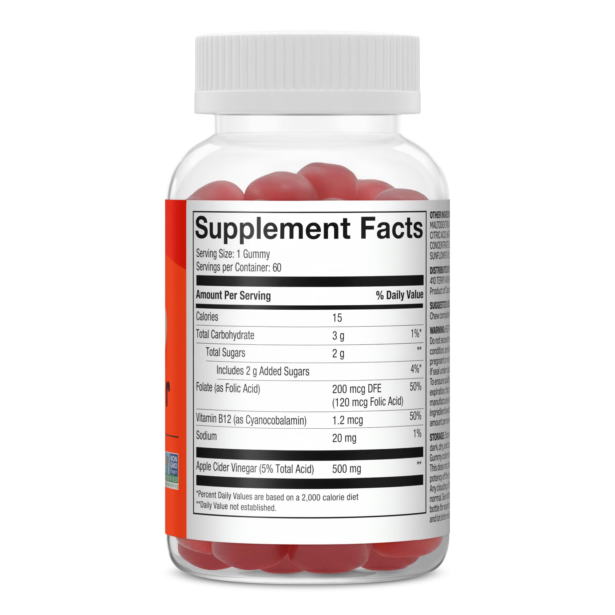 Amazon Basics etiqueta con información nutricional clara y detallada