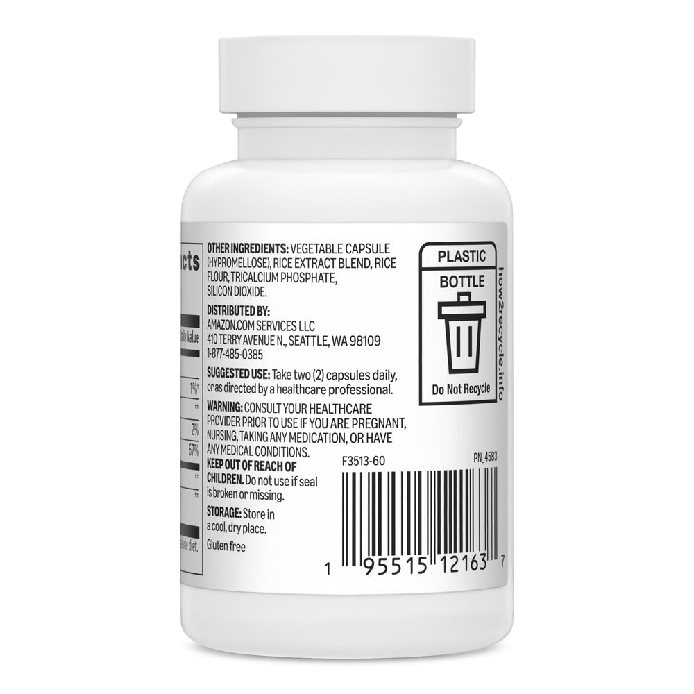 Amazon Basics etiqueta con ingredientes y beneficios claros para el usuario
