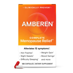 Amberen envase frontal mostrando diseño y beneficio de alivio multi-síntomas