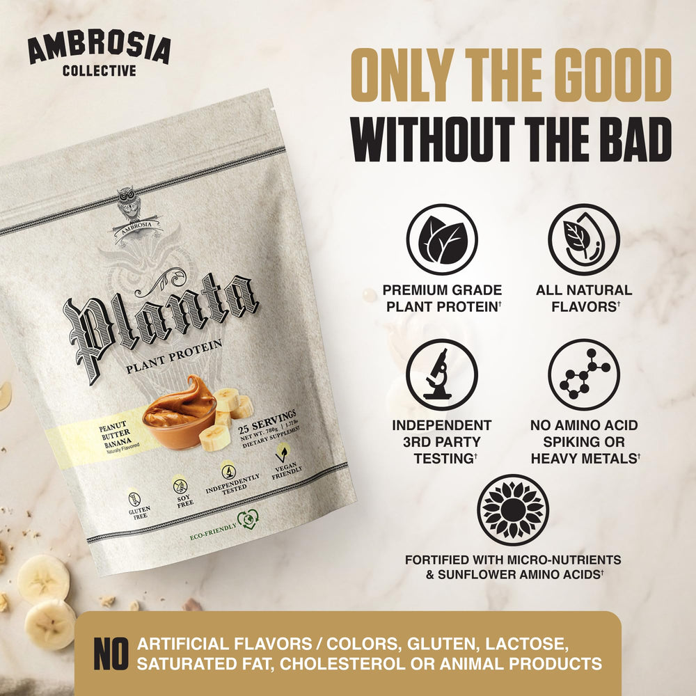 Ambrosia producto en cocina moderna para personas activas y veganas