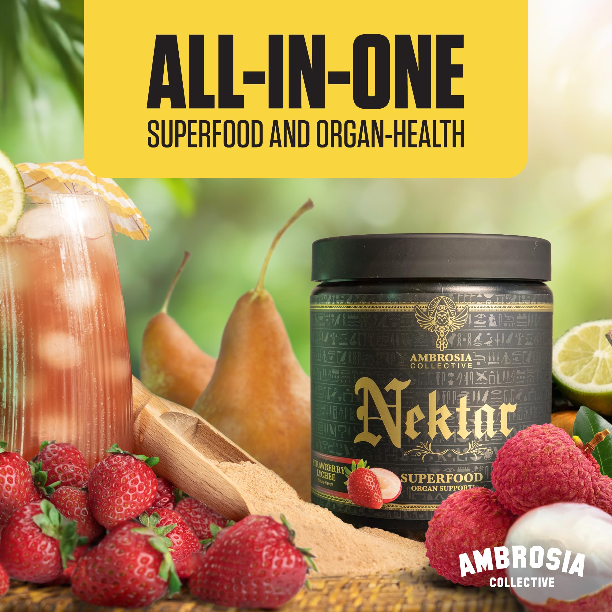 Ambrosia ingredientes naturales dispuestos para mostrar origen y sin aditivos