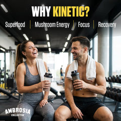 Ambrosia Kinetic etiqueta con ingredientes claros y certificación BSCG visible
