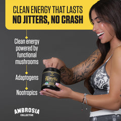 Ambrosia Kinetic en uso por deportista en gimnasio para impulso y enfoque