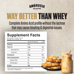 Ambrosia textura del polvo cercana, mezcla fina que facilita disolución y digestión