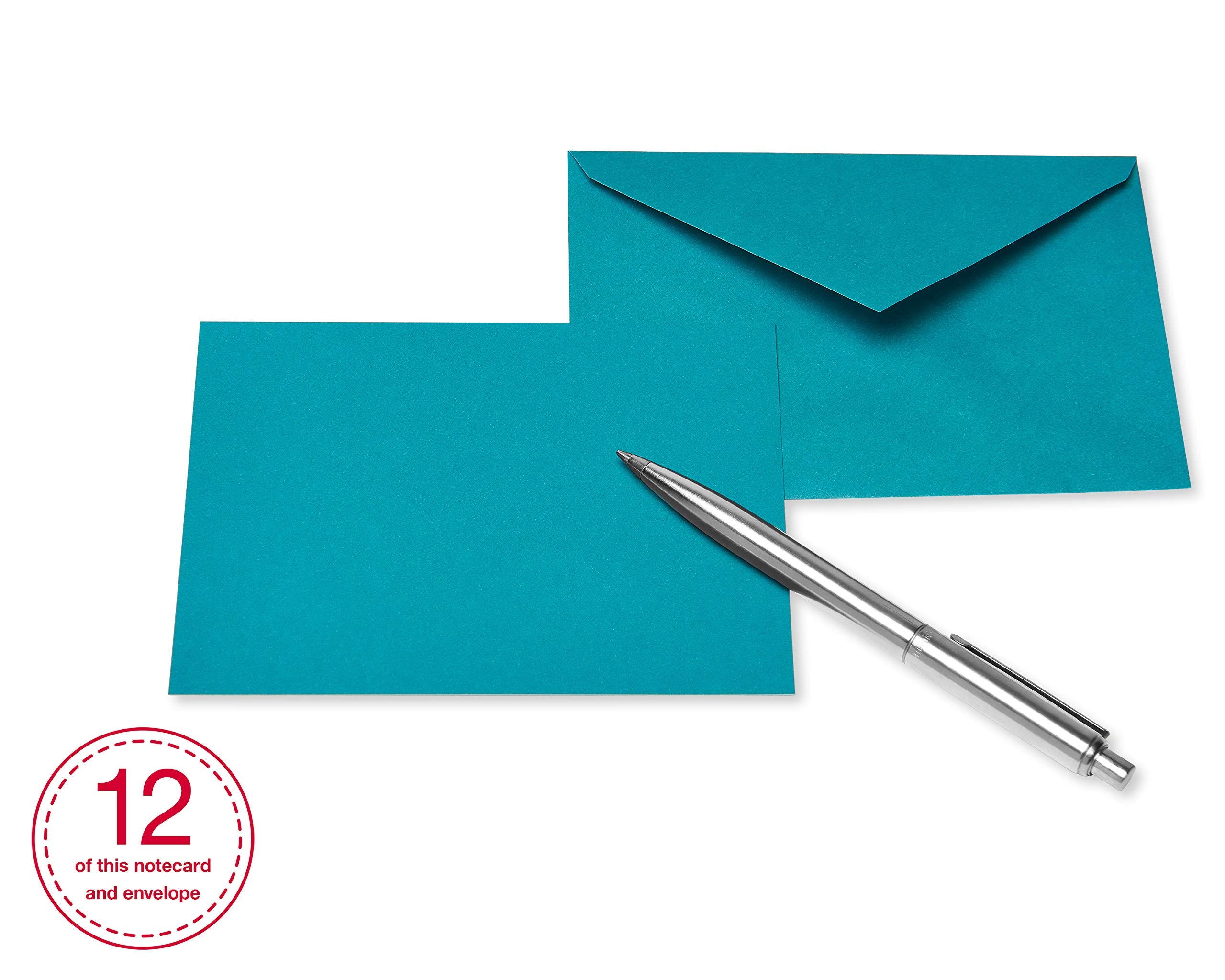 American Greetings comparación de tamaño junto a un bolígrafo, referencia clara de escala