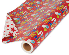 American Greetings rollo frontal mostrando diseño Happy Birthday y globos, aporta impacto festivo