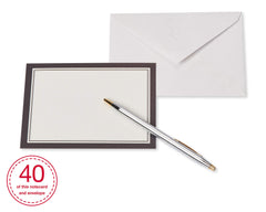 American Greetings sobre blanco con sello en relieve de rosa, cierre refinado