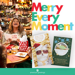 American Greetings interior con tapa retirada protege y organiza regalo