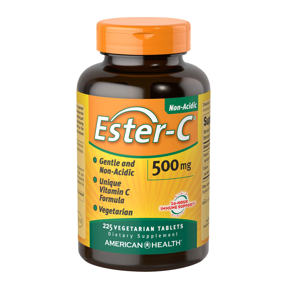 American Health envase frontal mostrando 225 tabletas y beneficio de suministro prolongado