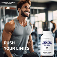 American Research Supplements frasco en mochila de viaje para suplementación continua