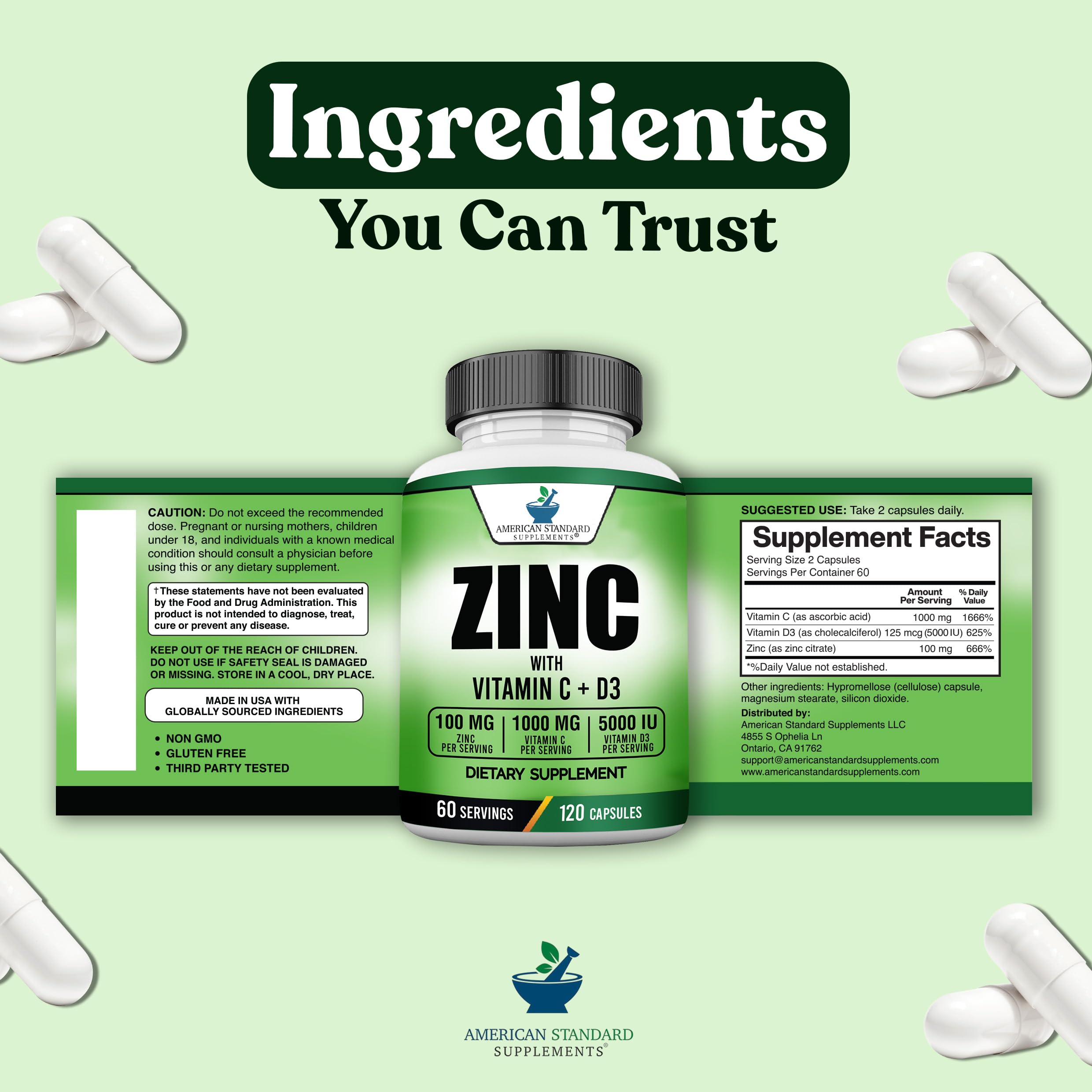 American Standard sello Non-GMO y libre de gluten, confianza y seguridad
