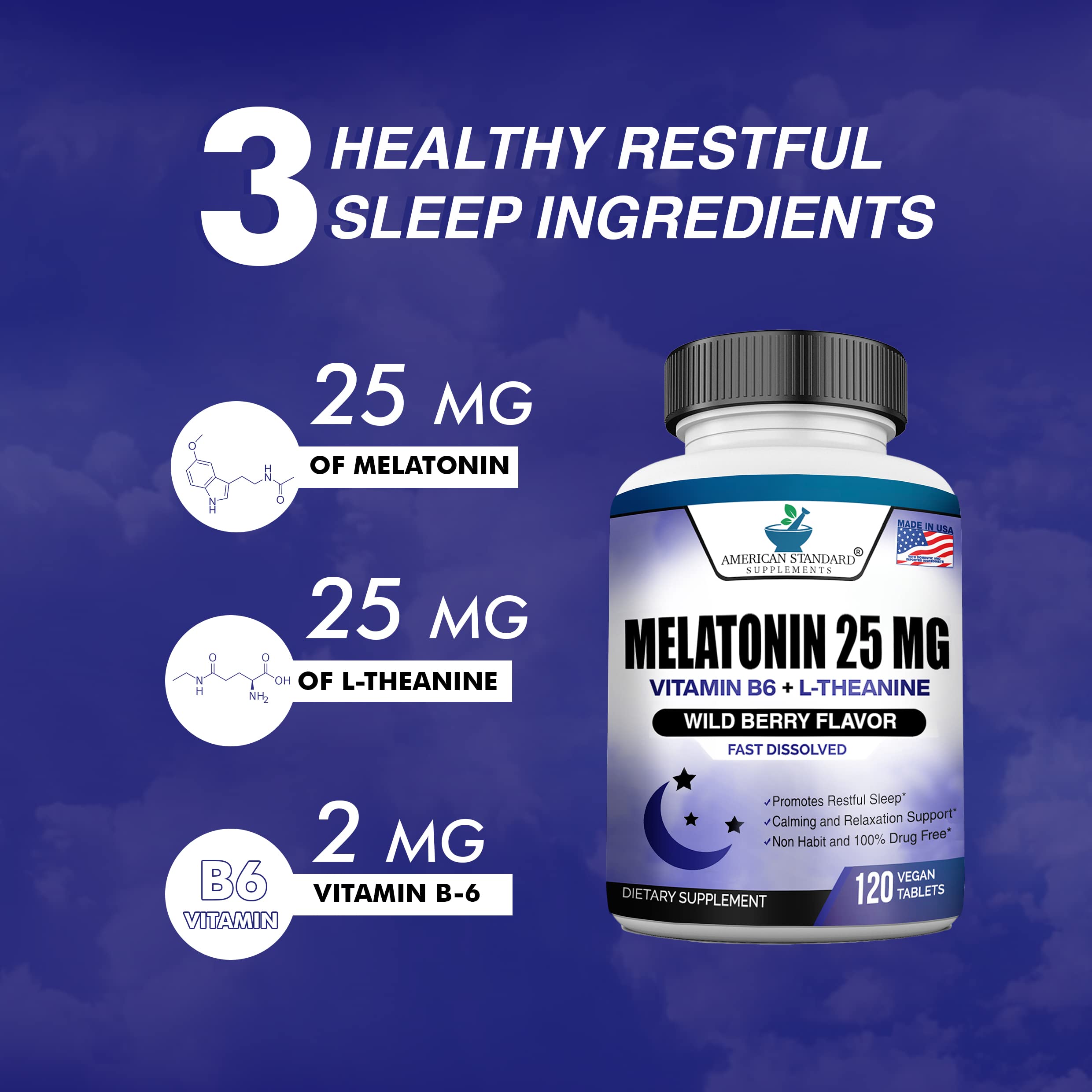American Standard Supplements frasco junto a lámpara de noche para uso antes de dormir