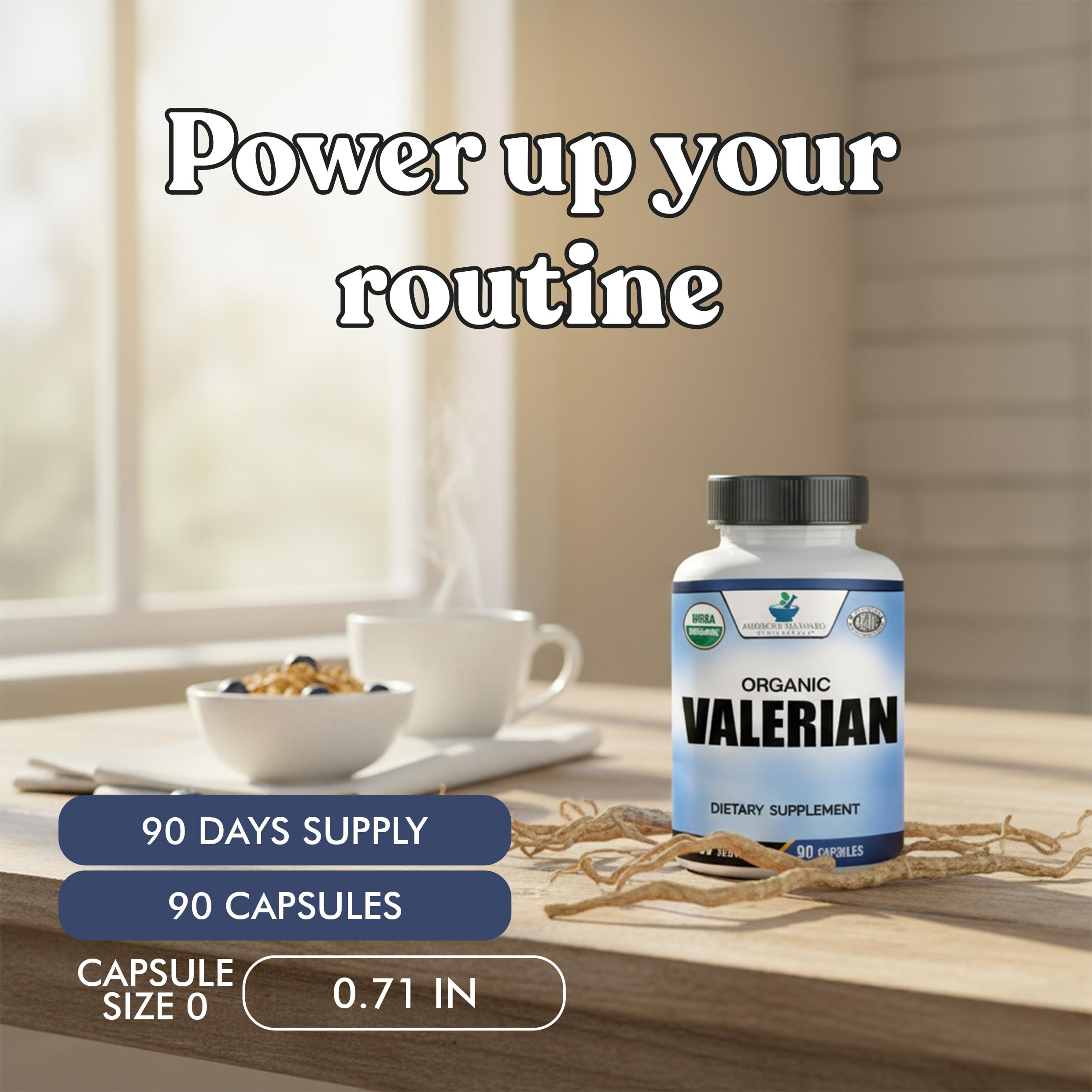 American Standard Supplements frasco junto a comparador de tamaño, referencia de escala